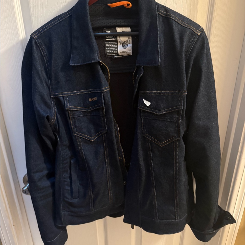 Saint Moto Engeneered Denim Motorcycle Jacket. Like New!